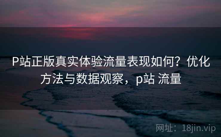 P站正版真实体验流量表现如何？优化方法与数据观察，p站 流量