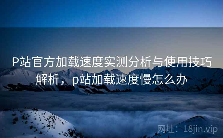 P站官方加载速度实测分析与使用技巧解析，p站加载速度慢怎么办  第1张