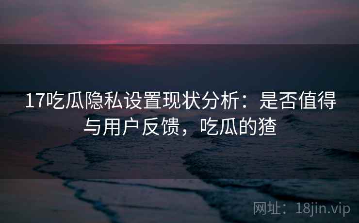17吃瓜隐私设置现状分析：是否值得与用户反馈，吃瓜的猹  第2张