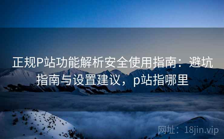 正规P站功能解析安全使用指南:避坑指南与设置建议,p站指哪里 第1张 正规P站功能解析安全使用指南:避坑指南与设置建议,p站指哪里 第1张