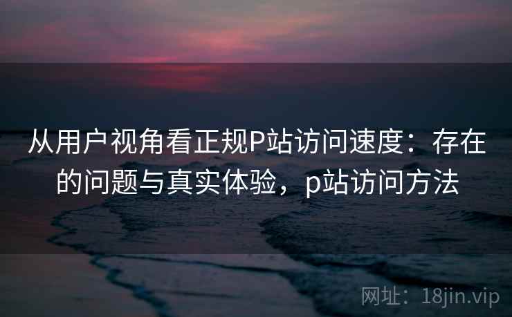 从用户视角看正规P站访问速度：存在的问题与真实体验，p站访问方法  第2张